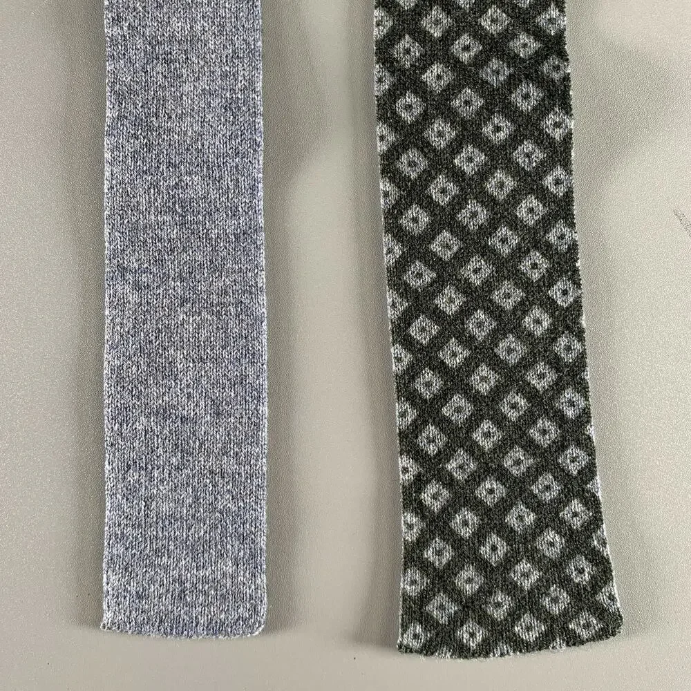KITON Gray Olive Knitted Wool Blend Tie